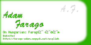 adam farago business card